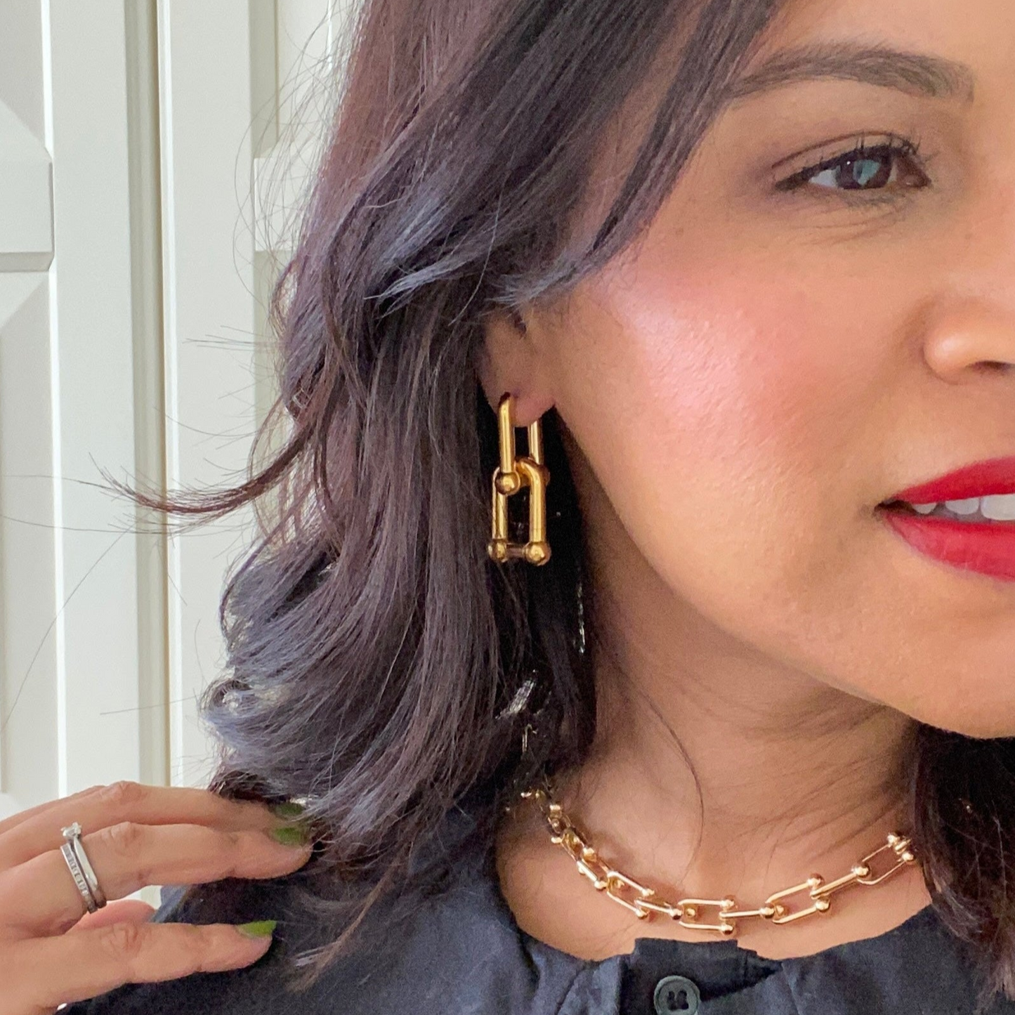 Adina Link Earrings and Necklace Set