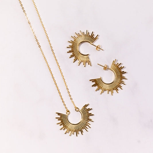 Marissa Sunburst Necklace & Earring Set