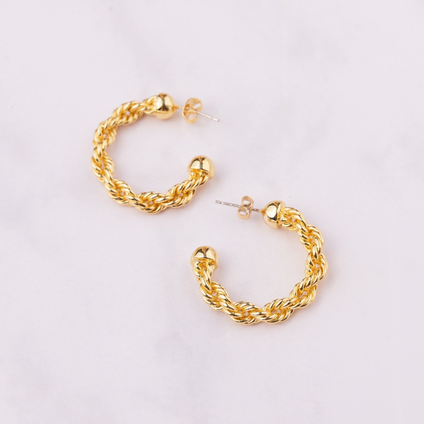 Twisted Rope Hoop Earrings