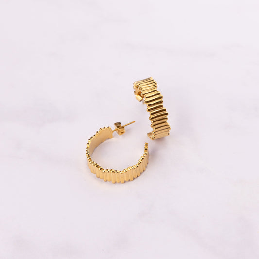 Ridge Hoop Earrings