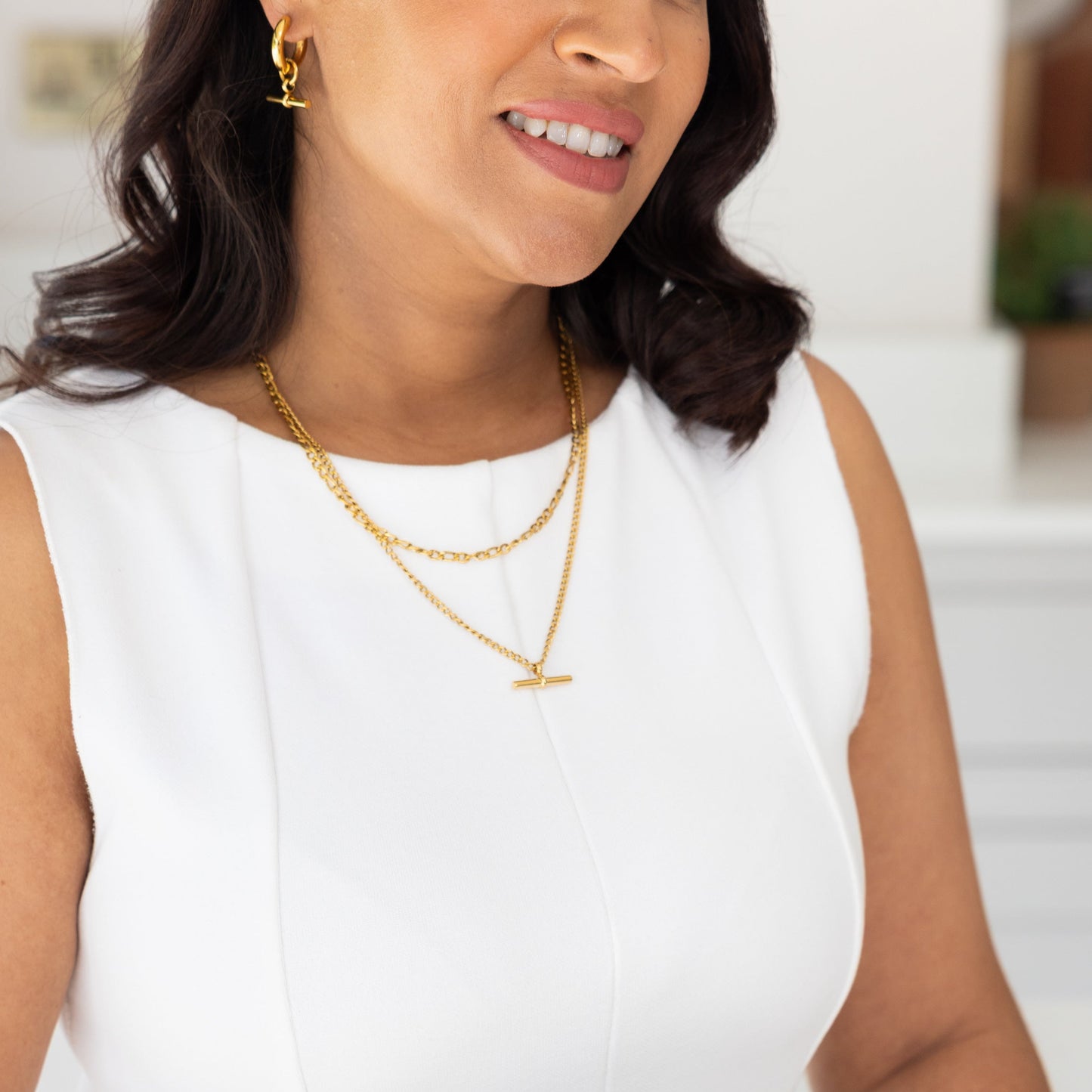 Hailey Multi Row T-Bar Necklace