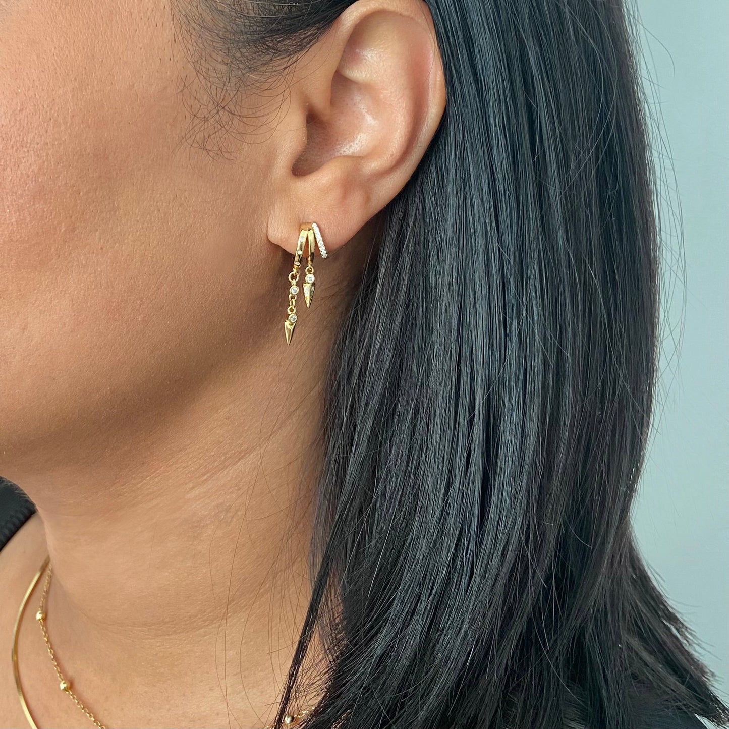 Triangle Tassel Hoop Earrings