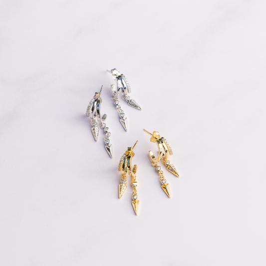 Triangle Tassel Hoop Earrings