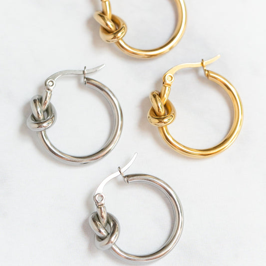 Midi Knot Hoop Earrings