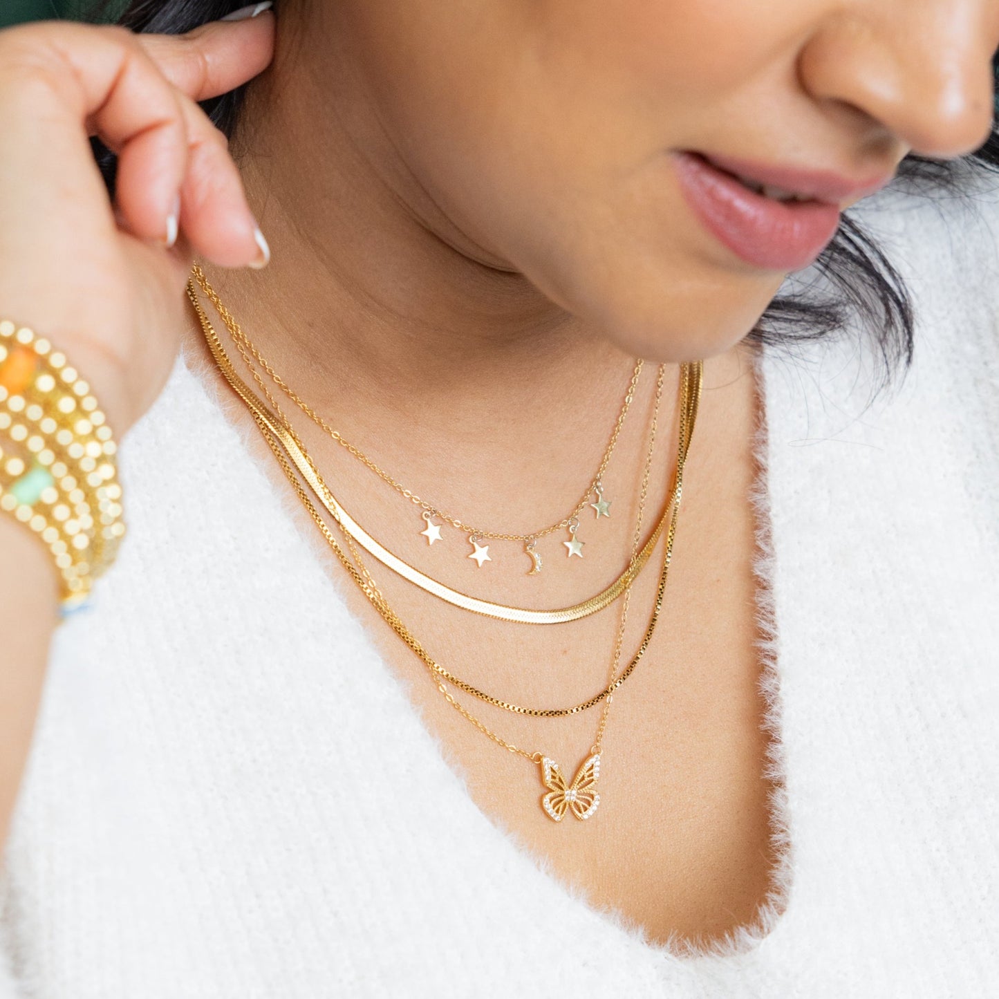 Willow Pavé Butterfly Pendant Necklace