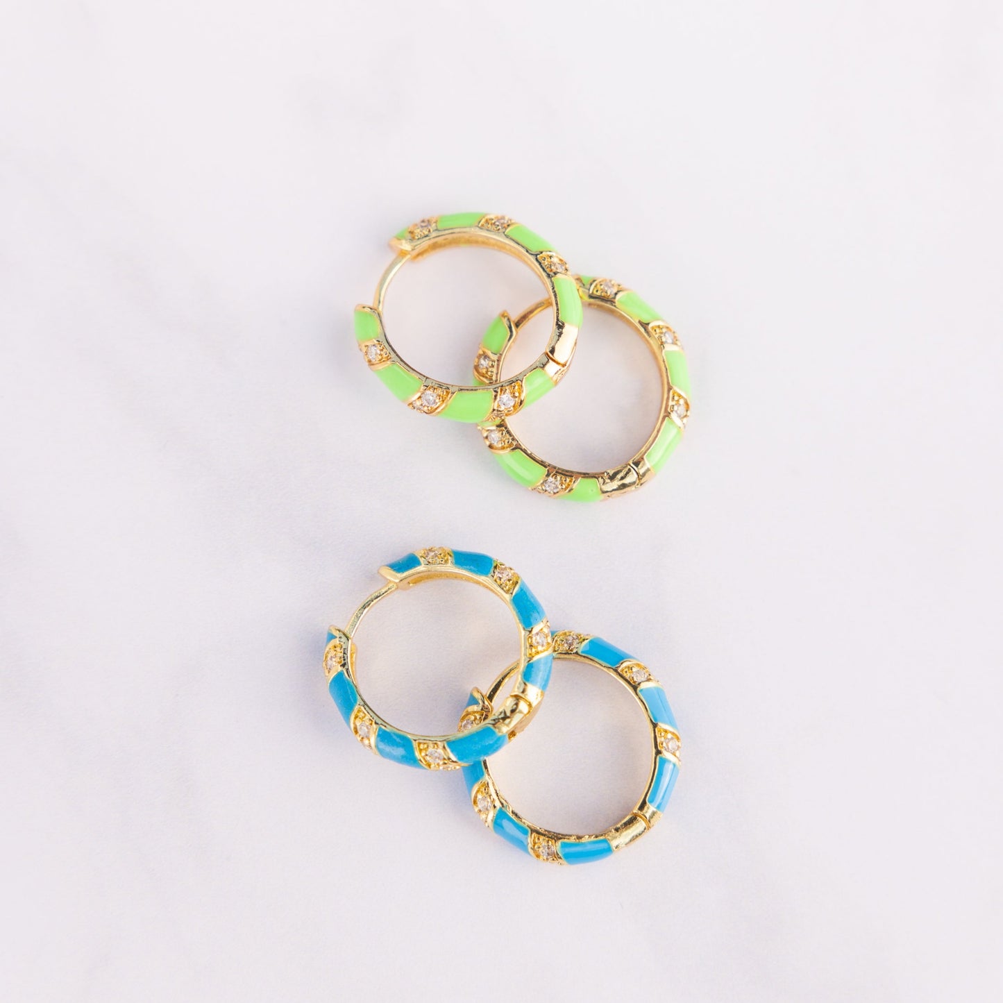 Elena Enamel Midi Hoop Earrings