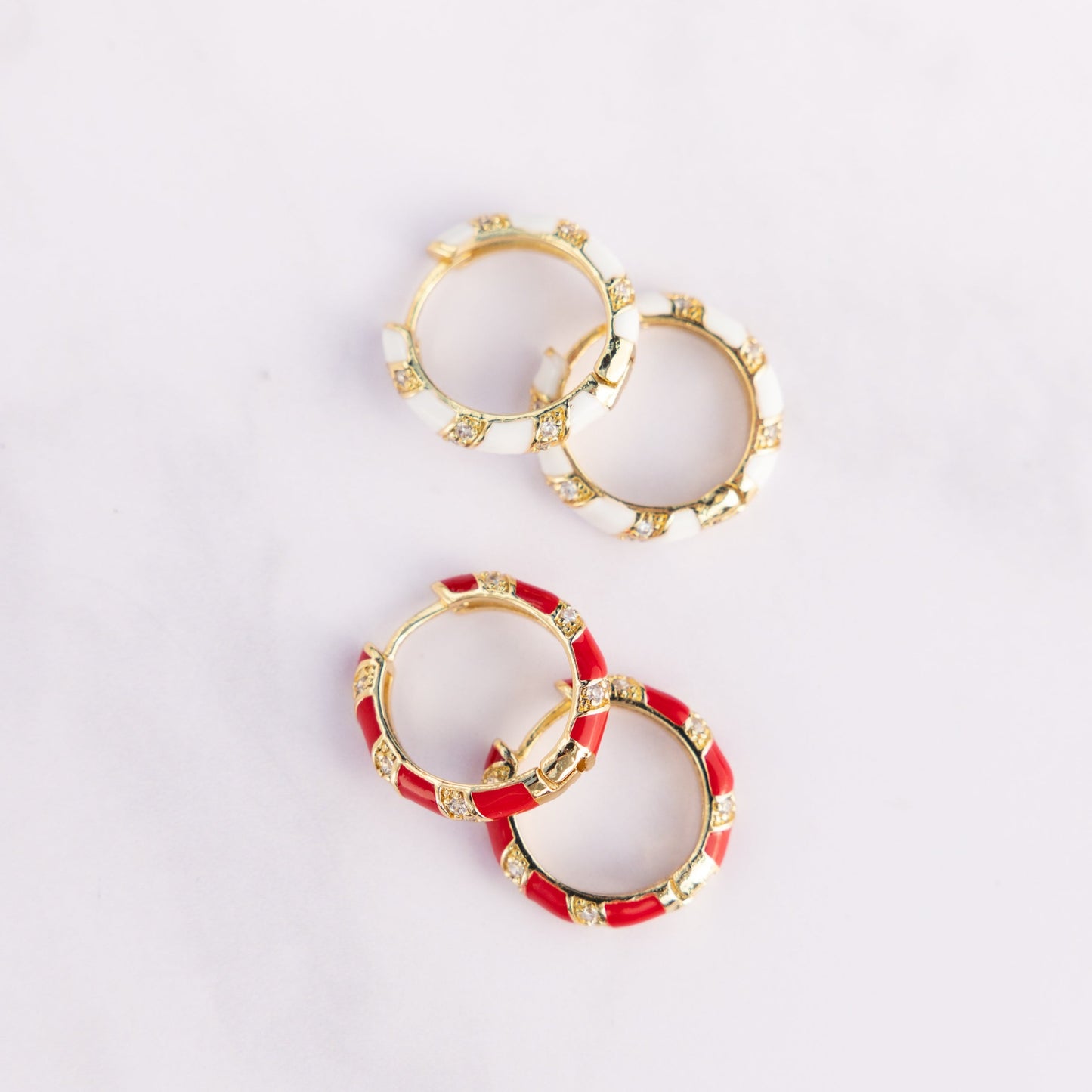 Elena Enamel Midi Hoop Earrings