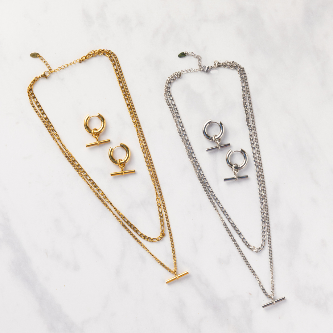 Hailey Multi Row T-Bar Necklace