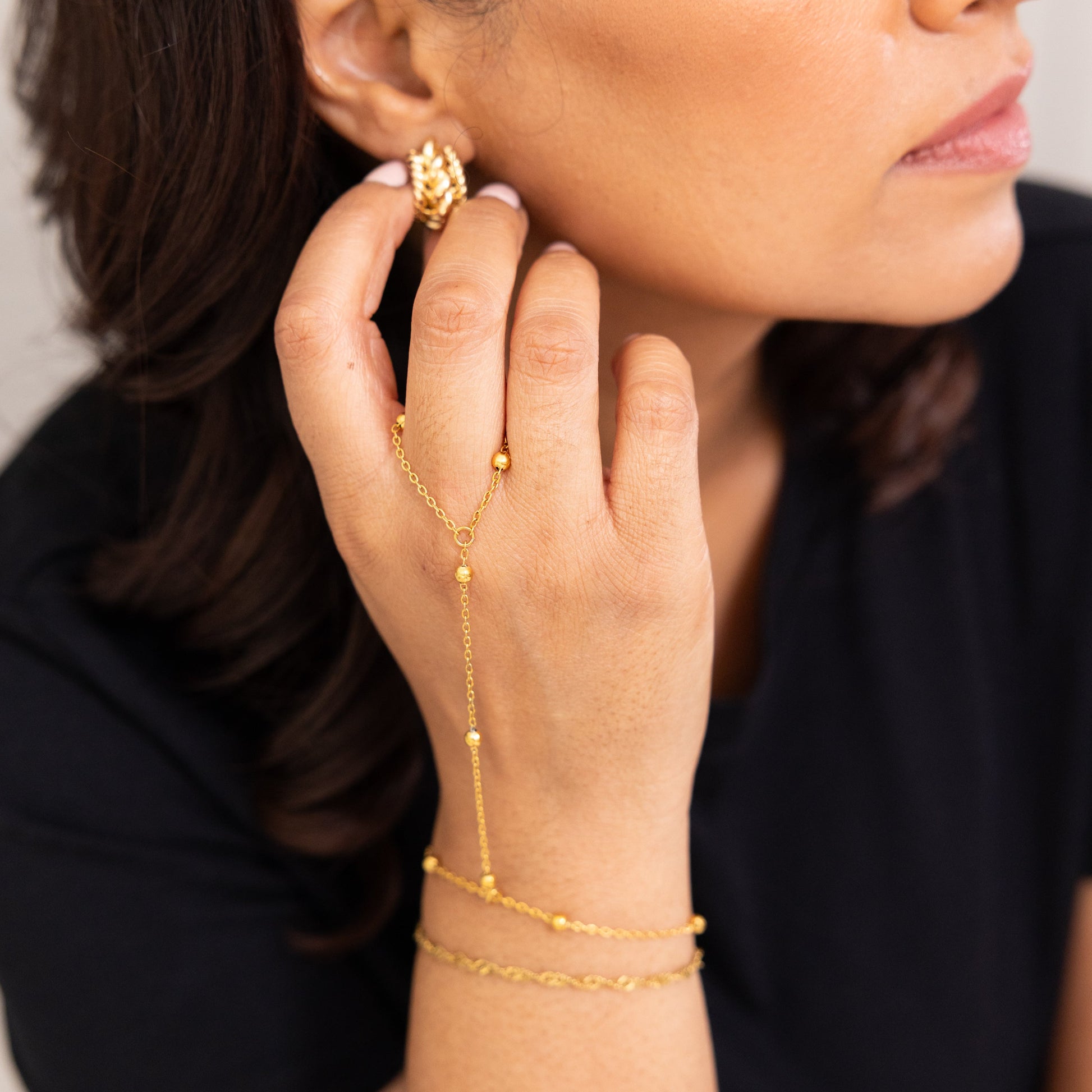 Gold hand chain