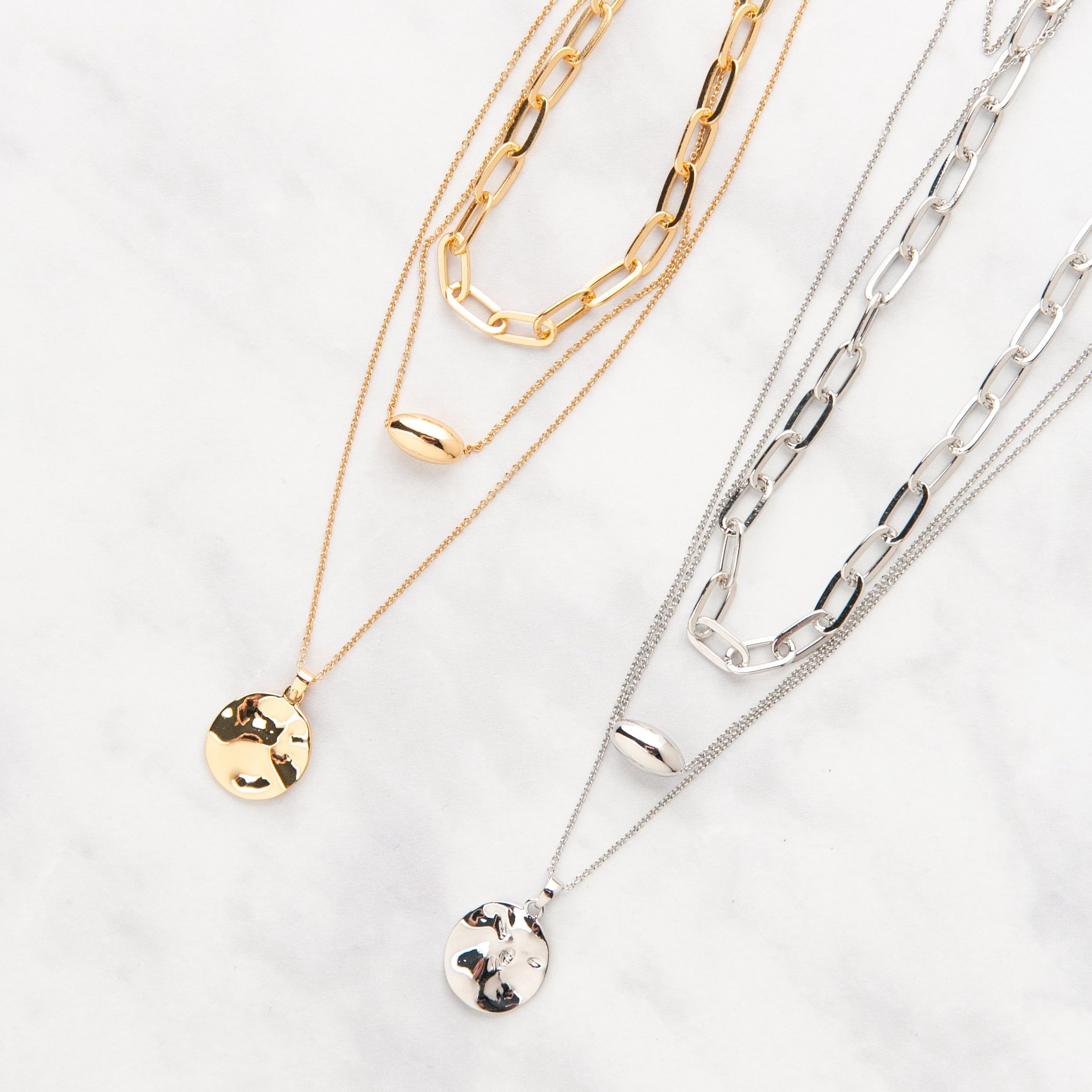 Three chain store necklace sets