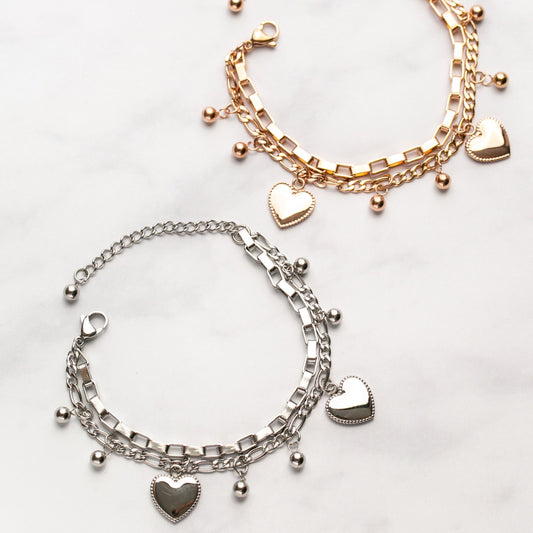 Callie Heart Charm Bracelet