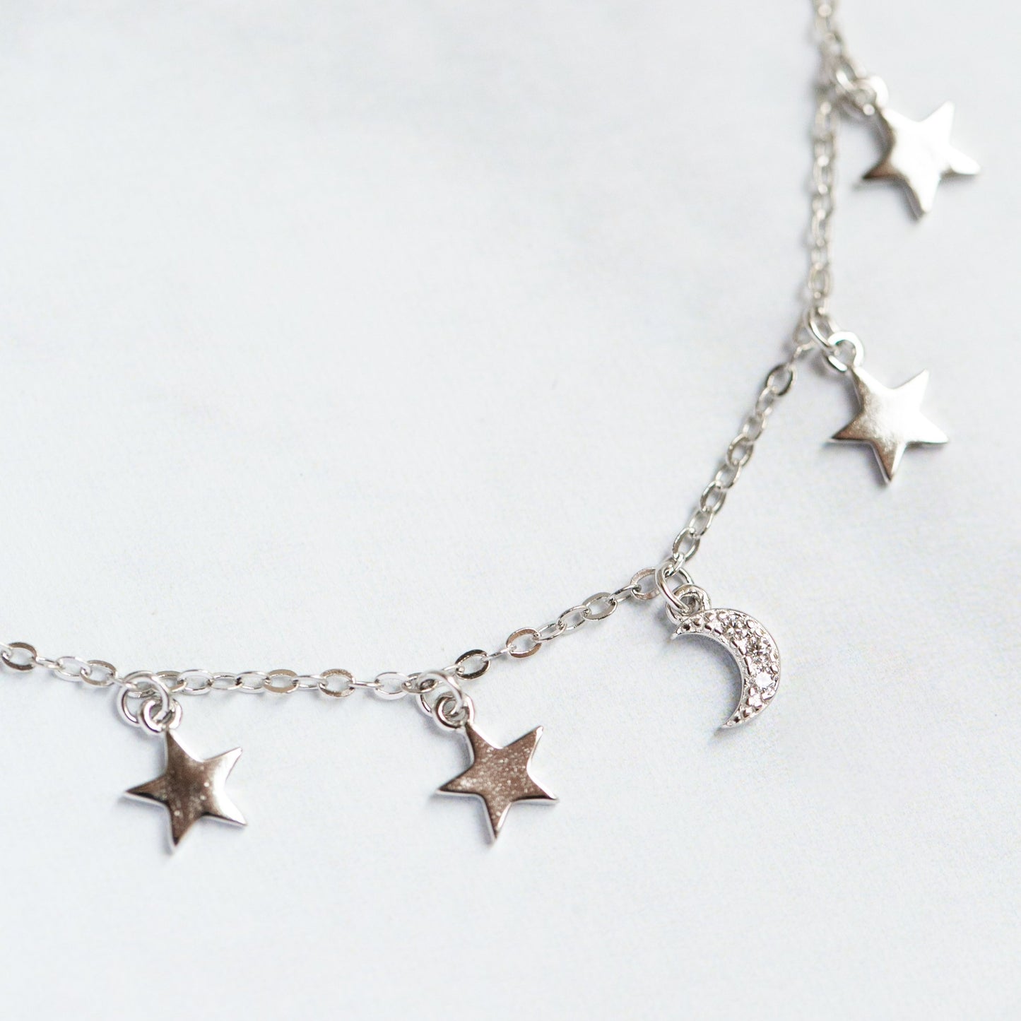 delicate silver star necklace