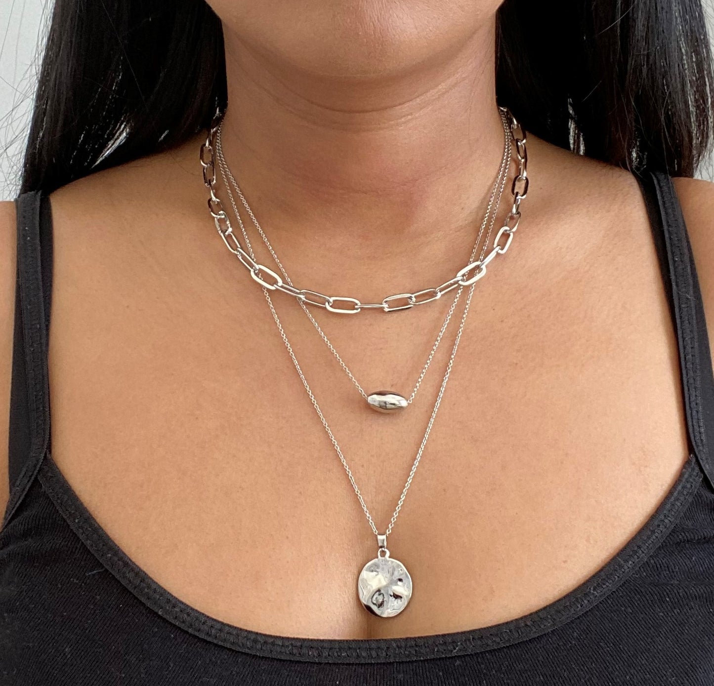 Thea Triple Layer Chain & Pendant Necklace Set